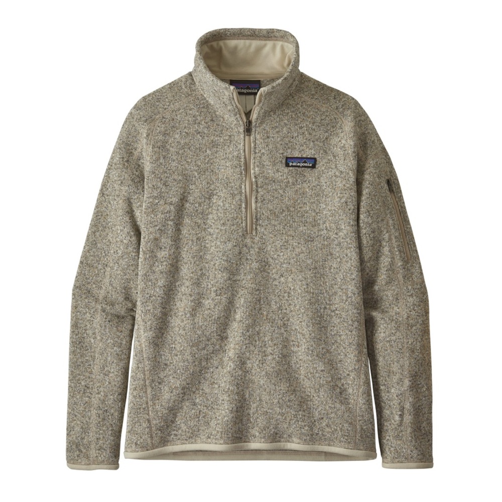 Women’s Patagonia Better Sweater Quarter-Zip Fleece Pullover Cream Gray